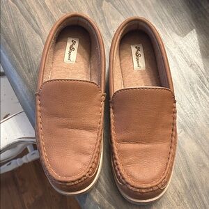 My Slippers My Pillow Size 8 Moccasins Leather Slip On Memory Foam Beach Beige